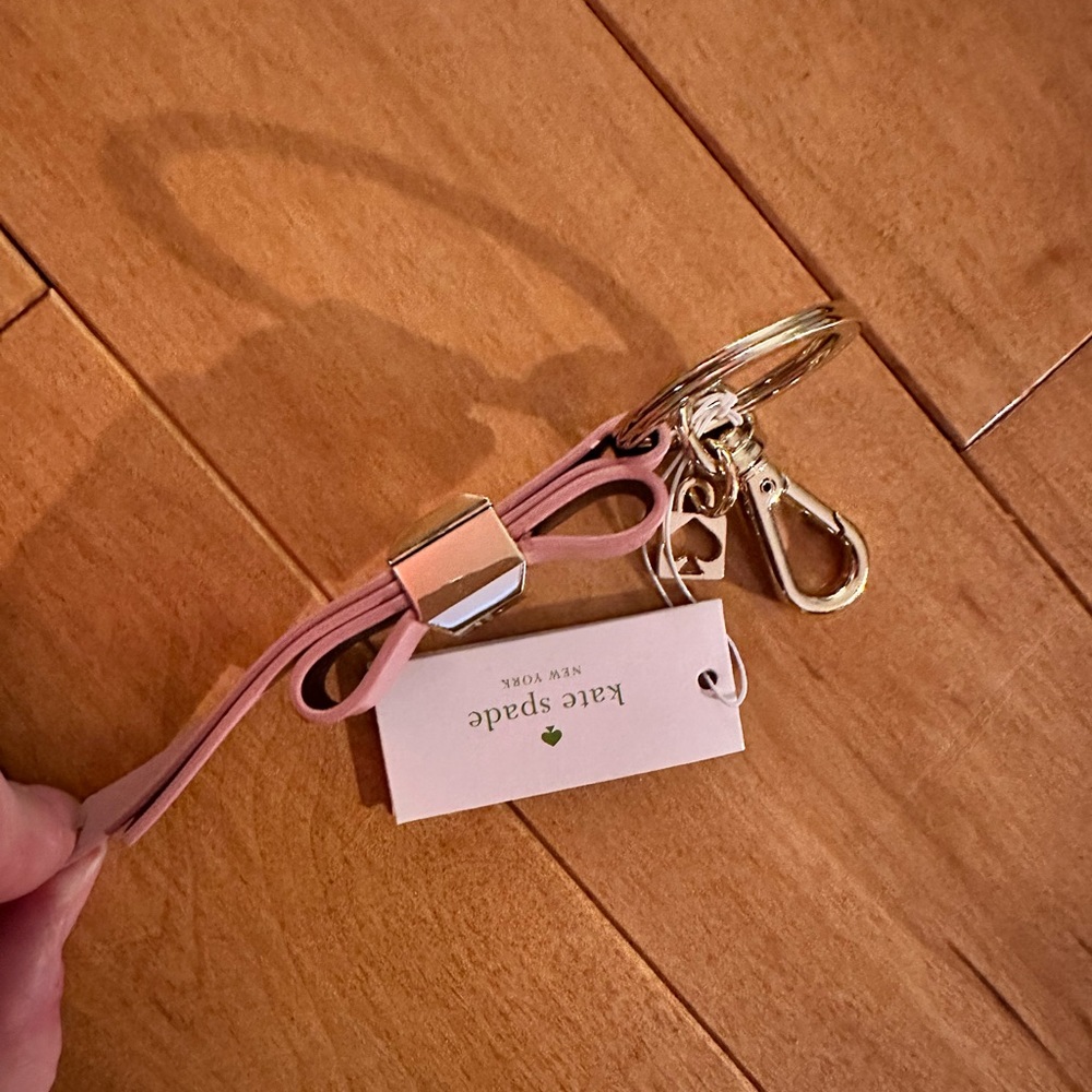 Kate spade pink leather key chain / key ring